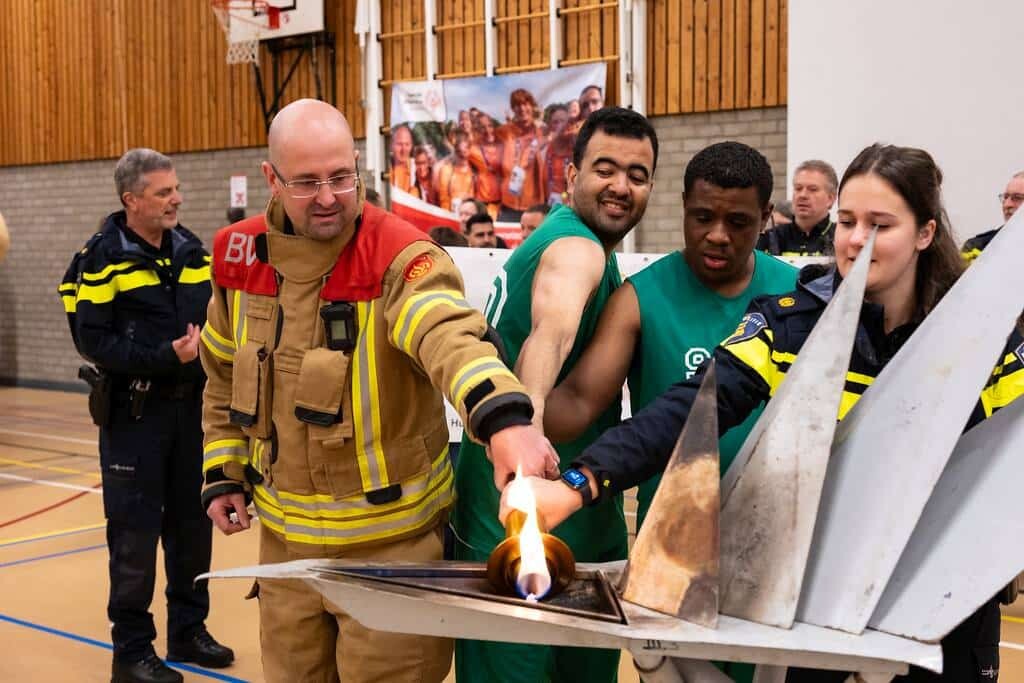 Torch run special olympics nederland nationaal basketball evenement rotterdam